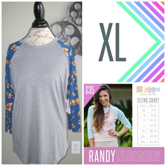 lularoe tops randy size xl brand new with tags poshmark lularoe randy size chart